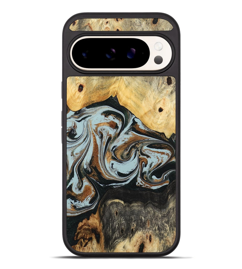 Pixel 10 Pro XL Wood Phone Case - Silvia (Teal & Gold, 798997)