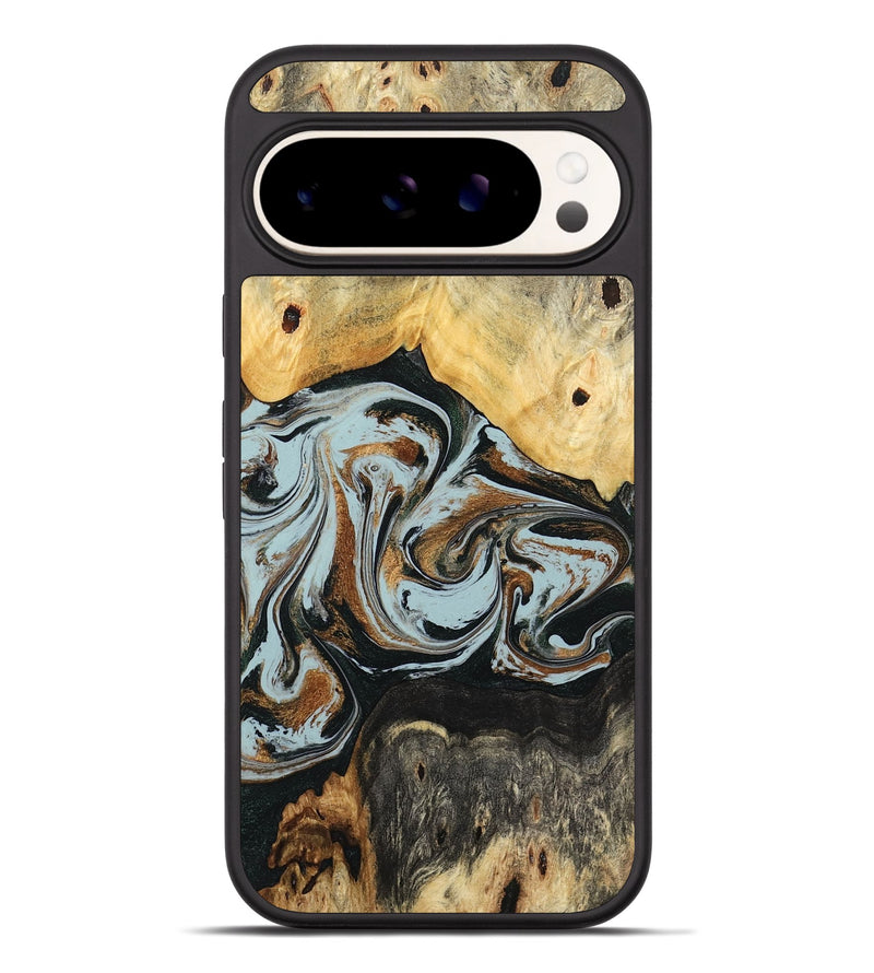Pixel 9 Pro XL Wood Phone Case - Silvia (Teal & Gold, 798997)