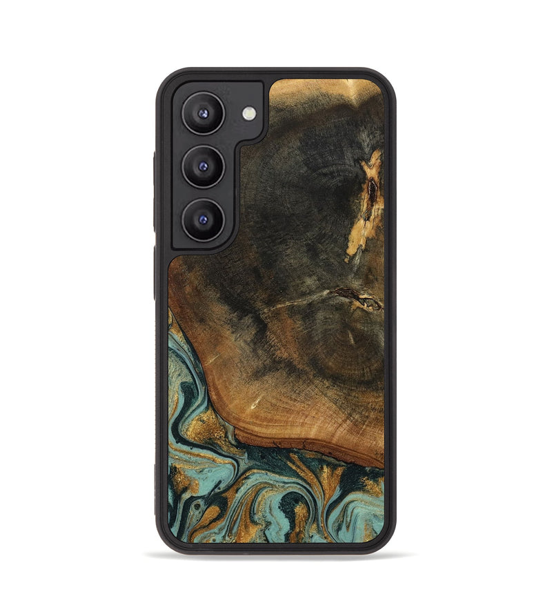 Galaxy S23 Wood Phone Case - Blanche (Teal & Gold, 798998)