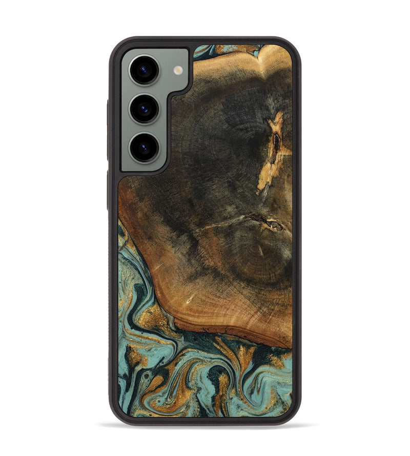 Galaxy S23 Plus Wood Phone Case - Blanche (Teal & Gold, 798998)