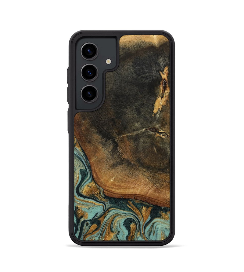 Galaxy S24 Wood Phone Case - Blanche (Teal & Gold, 798998)
