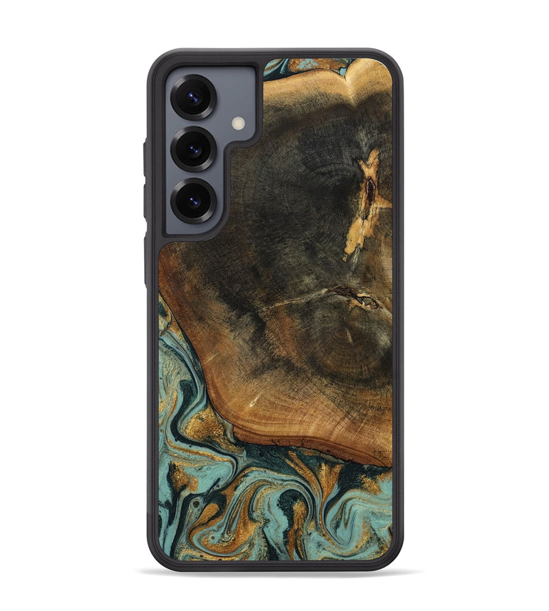 Galaxy S25 Plus Wood Phone Case - Blanche (Teal & Gold, 798998)