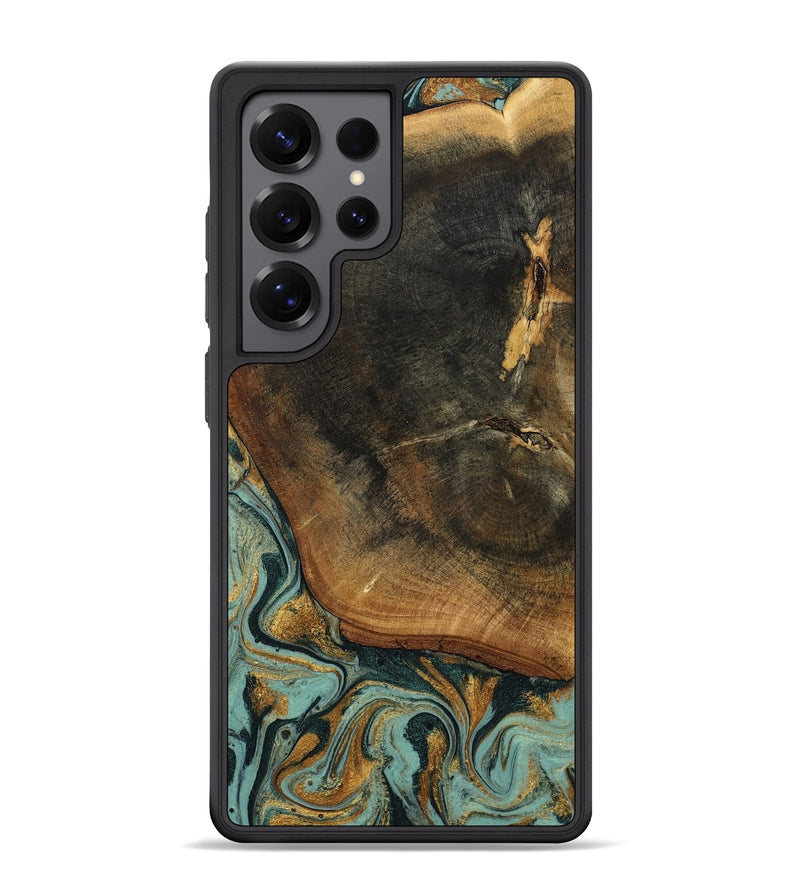 Galaxy S25 Ultra Wood Phone Case - Blanche (Teal & Gold, 798998)