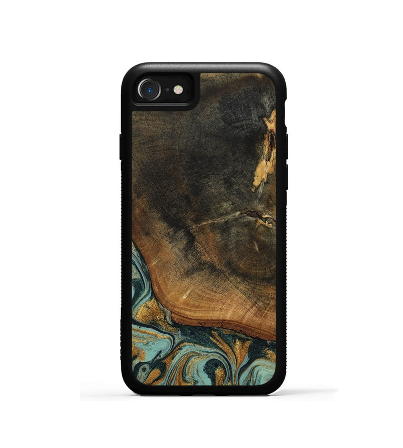 iPhone SE Wood Phone Case - Blanche (Teal & Gold, 798998)