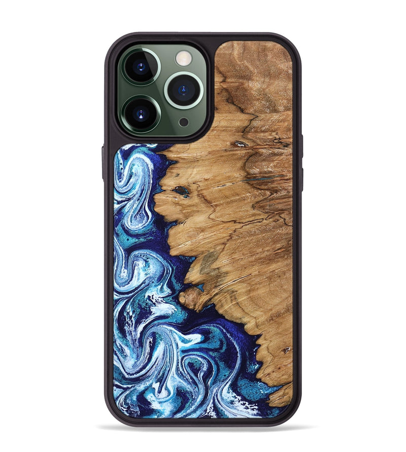 iPhone 13 Pro Max Wood Phone Case - James (Blue, 798999)