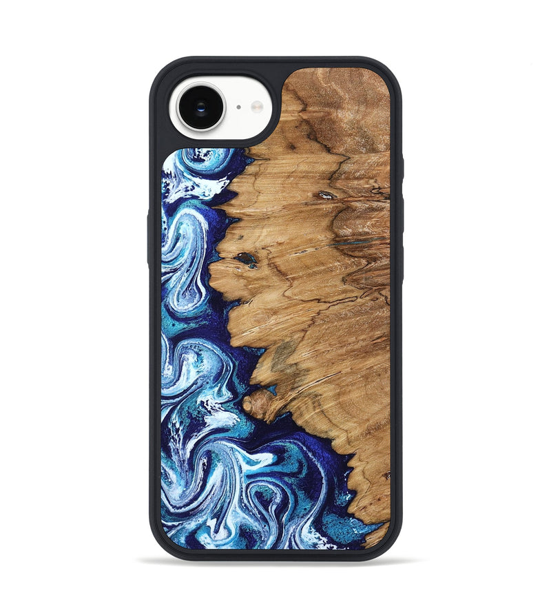 iPhone 16e Wood Phone Case - James (Blue, 798999)
