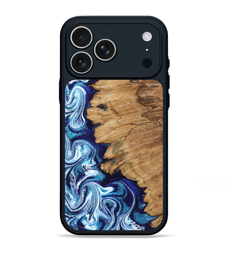 iPhone 17 Pro Max Wood Phone Case - James (Blue, 798999)