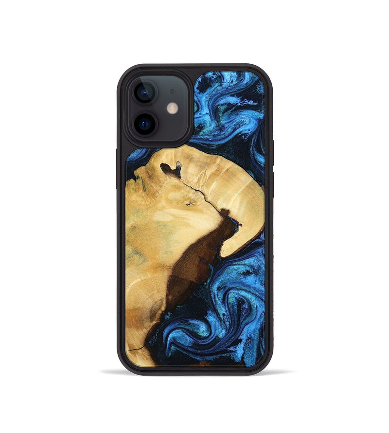 iPhone 12 mini Wood Phone Case - Leda (Blue, 799001)