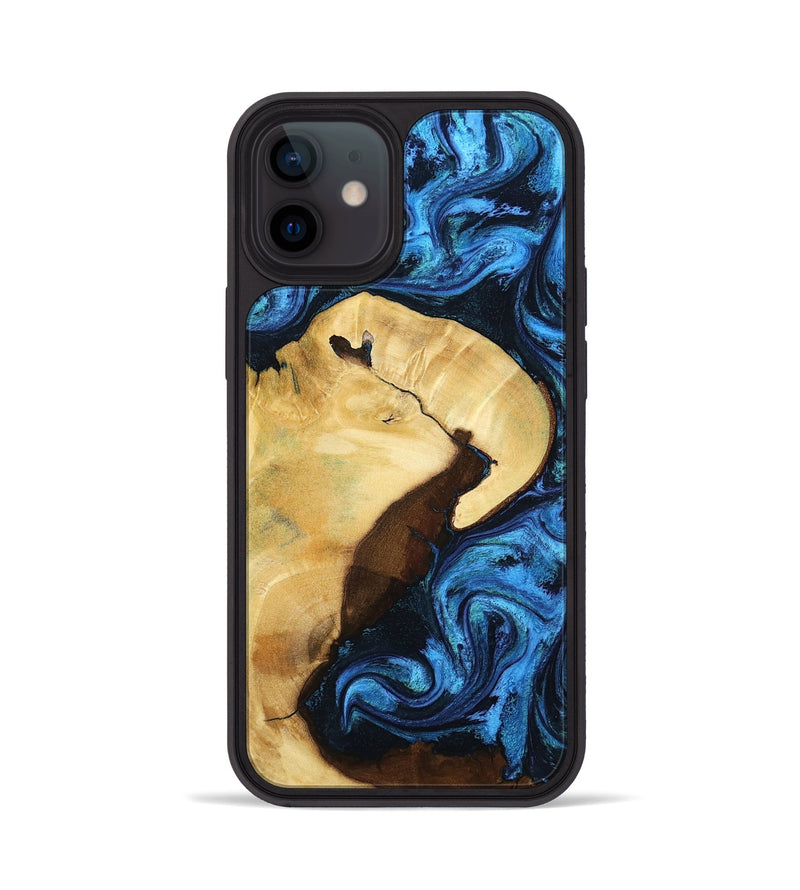 iPhone 12 Wood Phone Case - Leda (Blue, 799001)