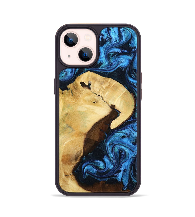 iPhone 14 Wood Phone Case - Leda (Blue, 799001)