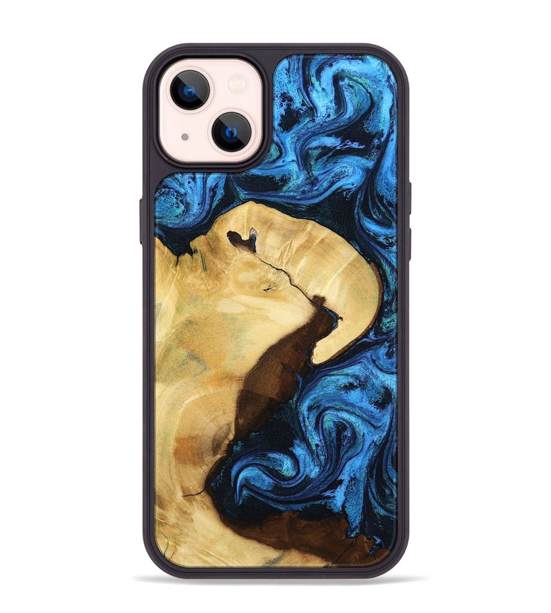 iPhone 14 Plus Wood Phone Case - Leda (Blue, 799001)