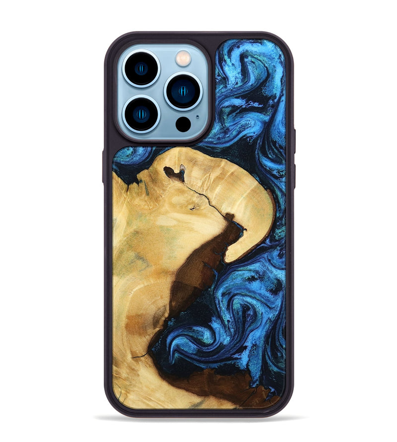 iPhone 14 Pro Max Wood Phone Case - Leda (Blue, 799001)