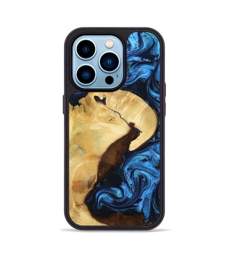 iPhone 14 Pro Wood Phone Case - Leda (Blue, 799001)