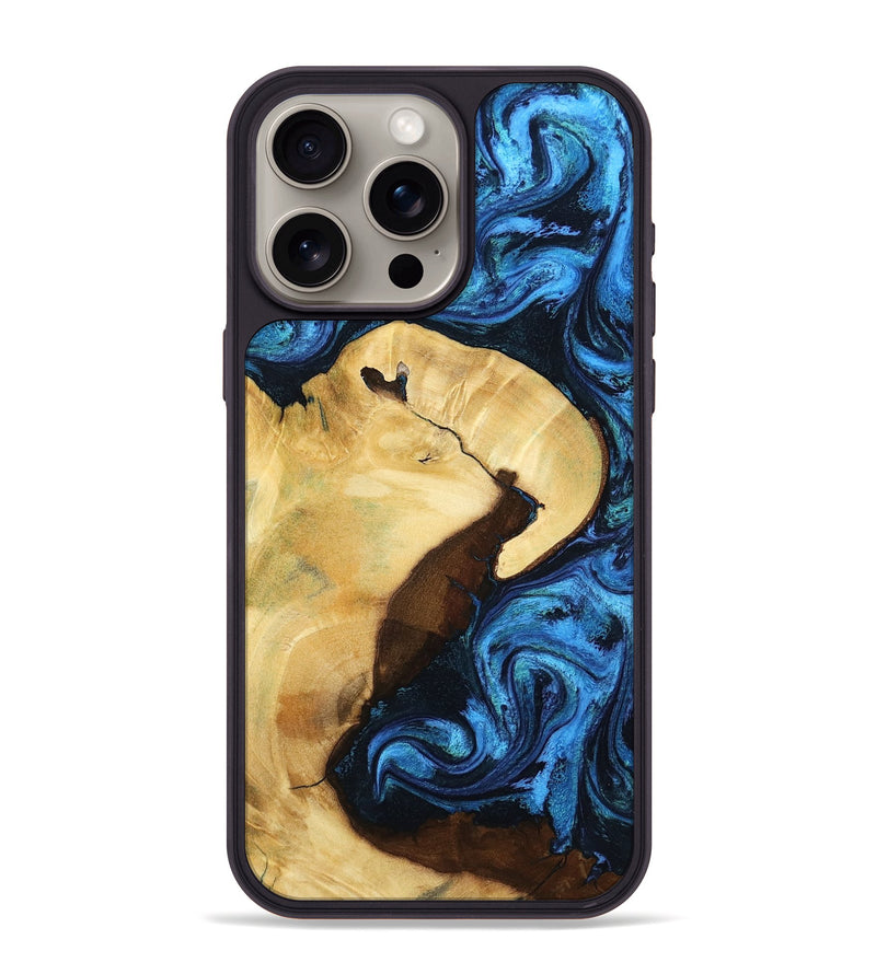 iPhone 15 Pro Max Wood Phone Case - Leda (Blue, 799001)
