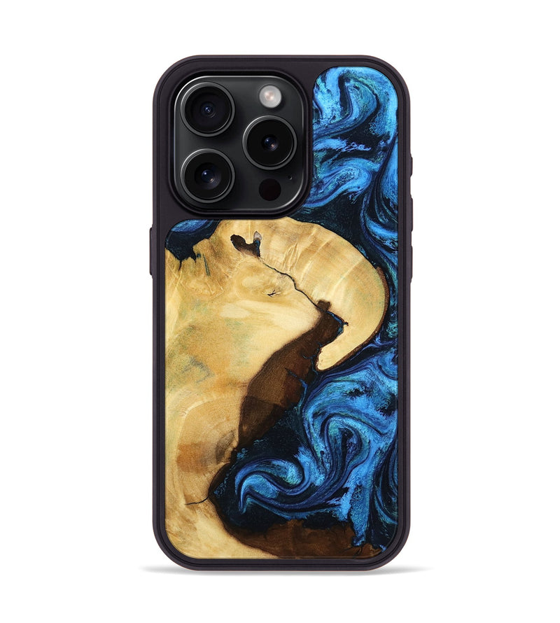iPhone 15 Pro Wood Phone Case - Leda (Blue, 799001)