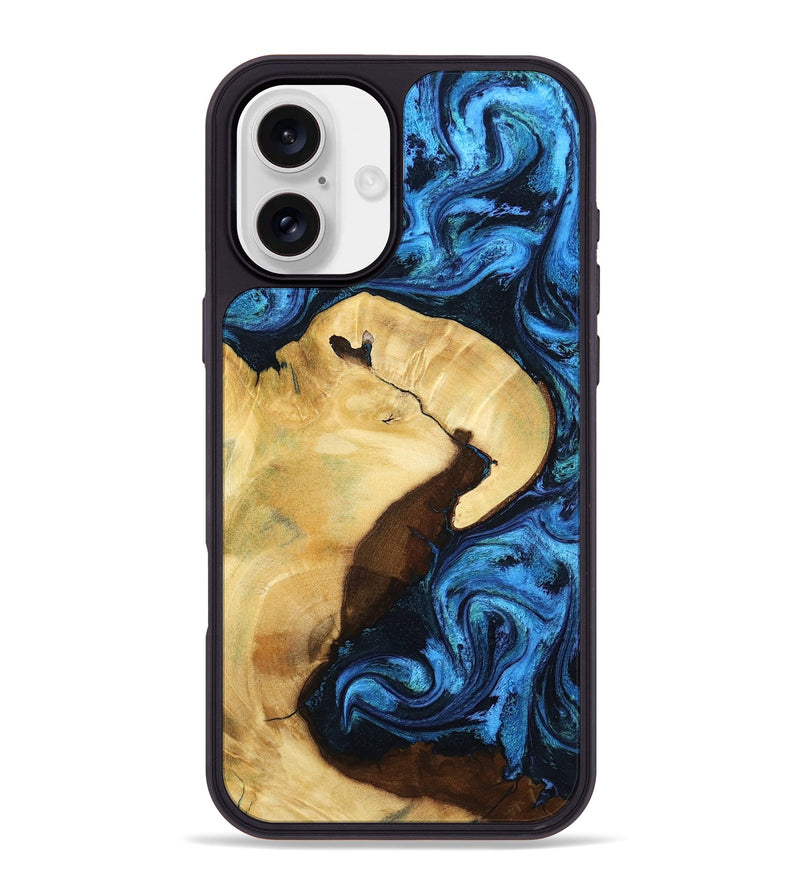 iPhone 16 Plus Wood Phone Case - Leda (Blue, 799001)