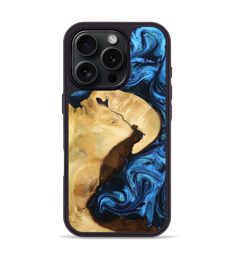 iPhone 16 Pro Wood Phone Case - Leda (Blue, 799001)