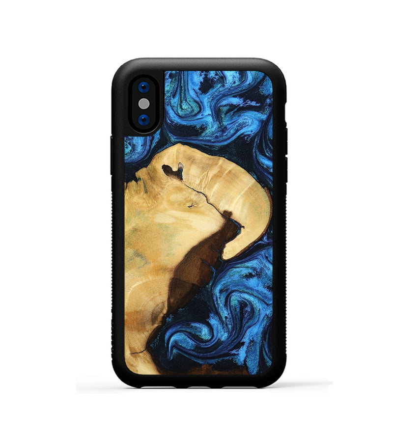 iPhone Xs Wood Phone Case - Leda (Blue, 799001)