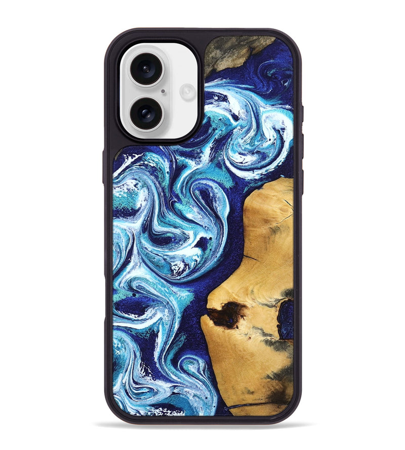 iPhone 16 Plus Wood Phone Case - Jenna (Blue, 799002)
