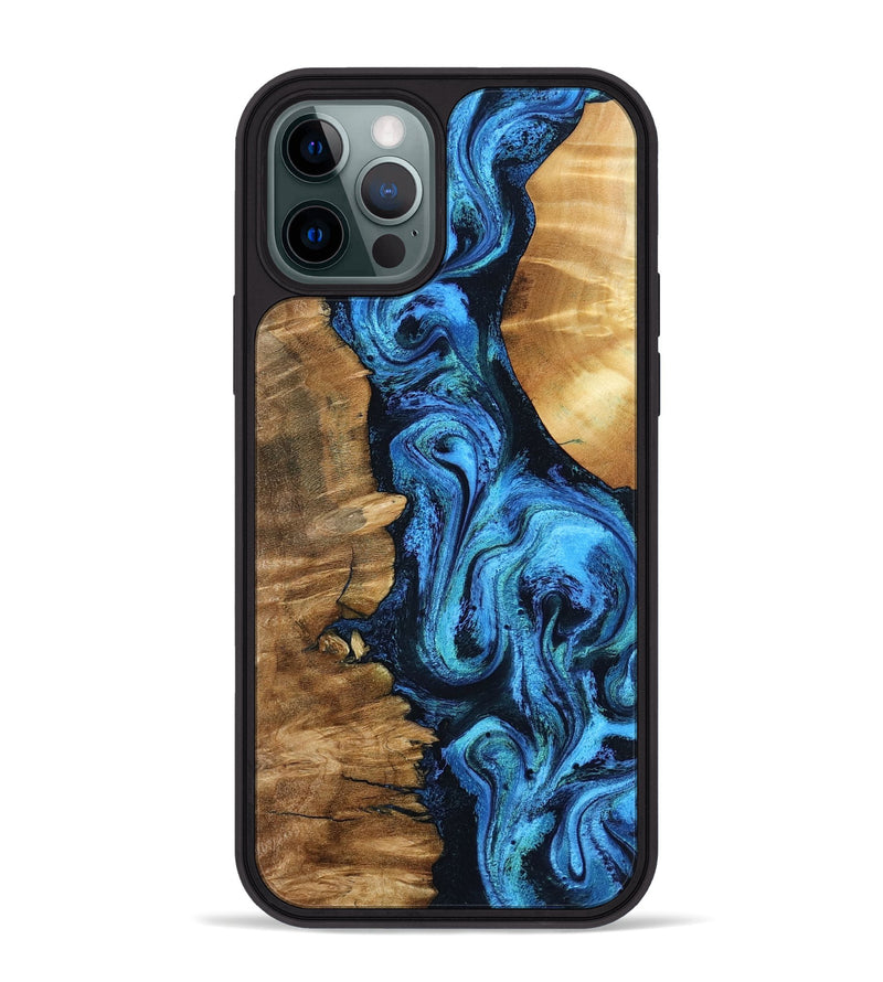 iPhone 12 Pro Max Wood Phone Case - Alondra (Blue, 799003)