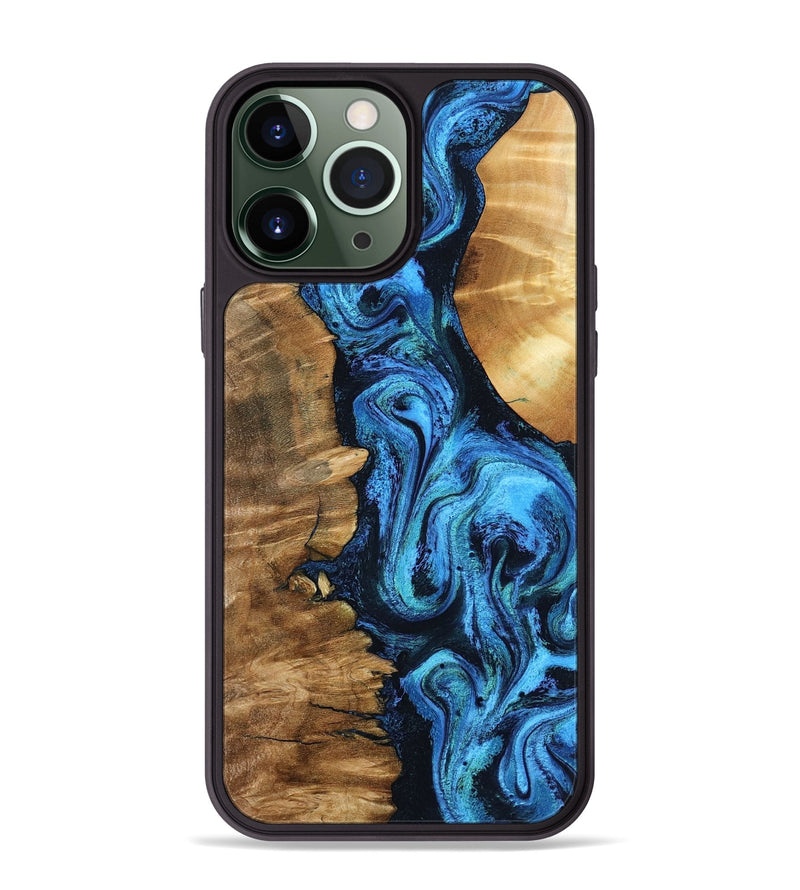 iPhone 13 Pro Max Wood Phone Case - Alondra (Blue, 799003)