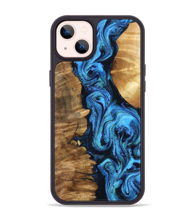 iPhone 14 Plus Wood Phone Case - Alondra (Blue, 799003)