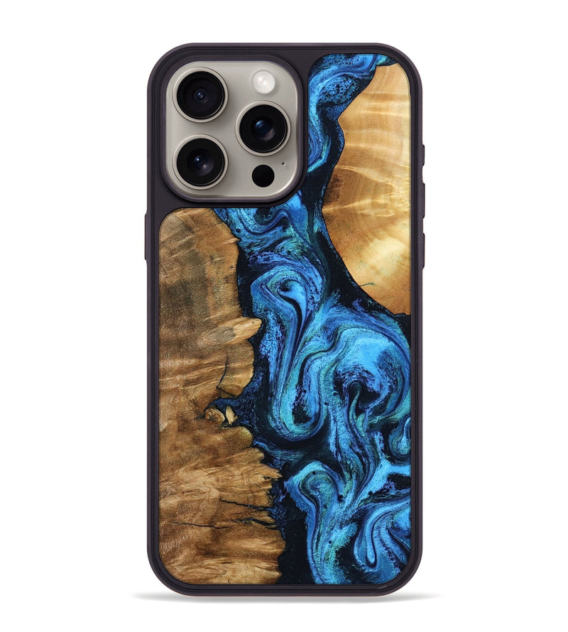 iPhone 15 Pro Max Wood Phone Case - Alondra (Blue, 799003)