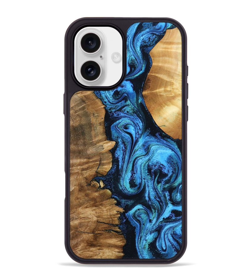iPhone 16 Plus Wood Phone Case - Alondra (Blue, 799003)