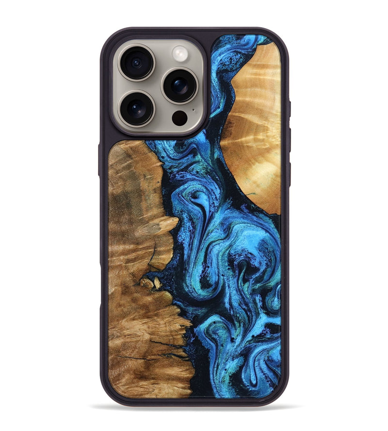 iPhone 16 Pro Max Wood Phone Case - Alondra (Blue, 799003)