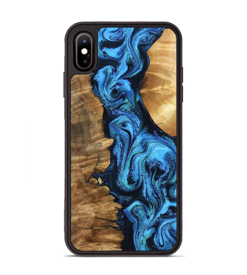 iPhone Xs Max Wood Phone Case - Alondra (Blue, 799003)