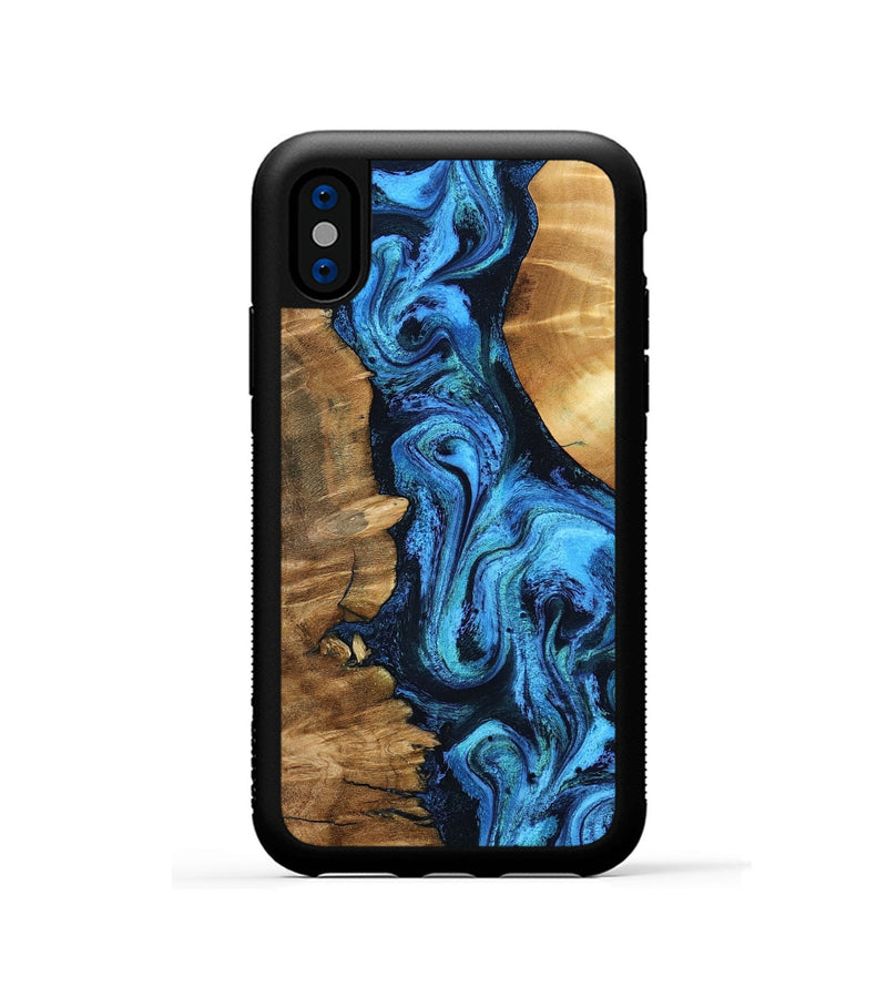 iPhone Xs Wood Phone Case - Alondra (Blue, 799003)