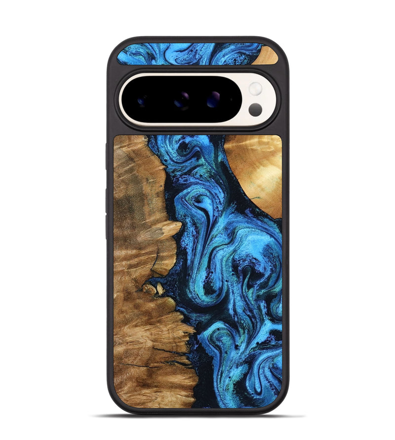 Pixel 9 Pro Wood Phone Case - Alondra (Blue, 799003)