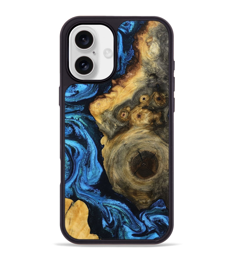 iPhone 16 Plus Wood Phone Case - Sharon (Blue, 799004)