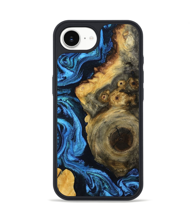 iPhone 16e Wood Phone Case - Sharon (Blue, 799004)