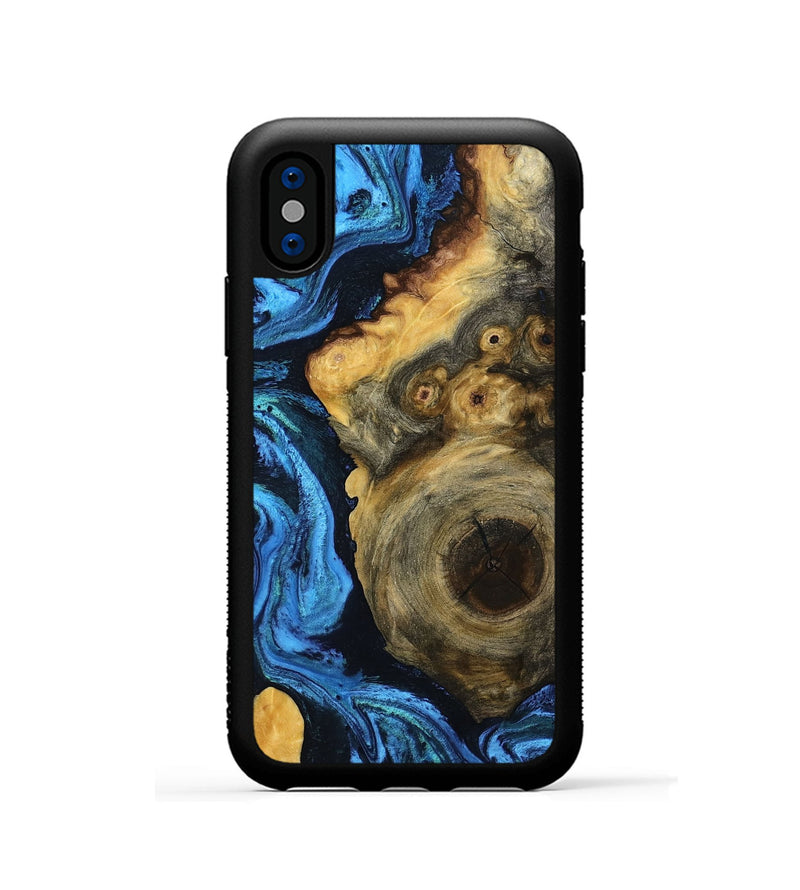 iPhone Xs Wood Phone Case - Sharon (Blue, 799004)