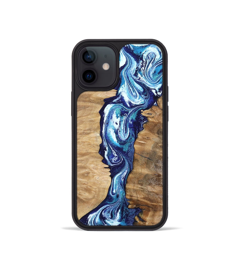 iPhone 12 mini Wood Phone Case - Coretta (Blue, 799005)