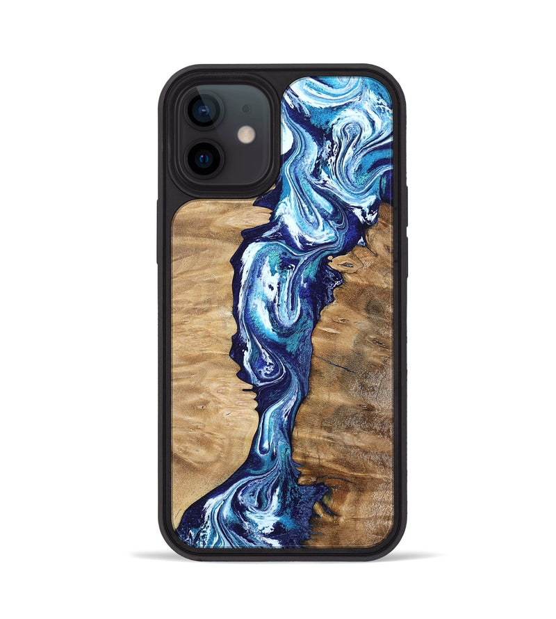 iPhone 12 Wood Phone Case - Coretta (Blue, 799005)