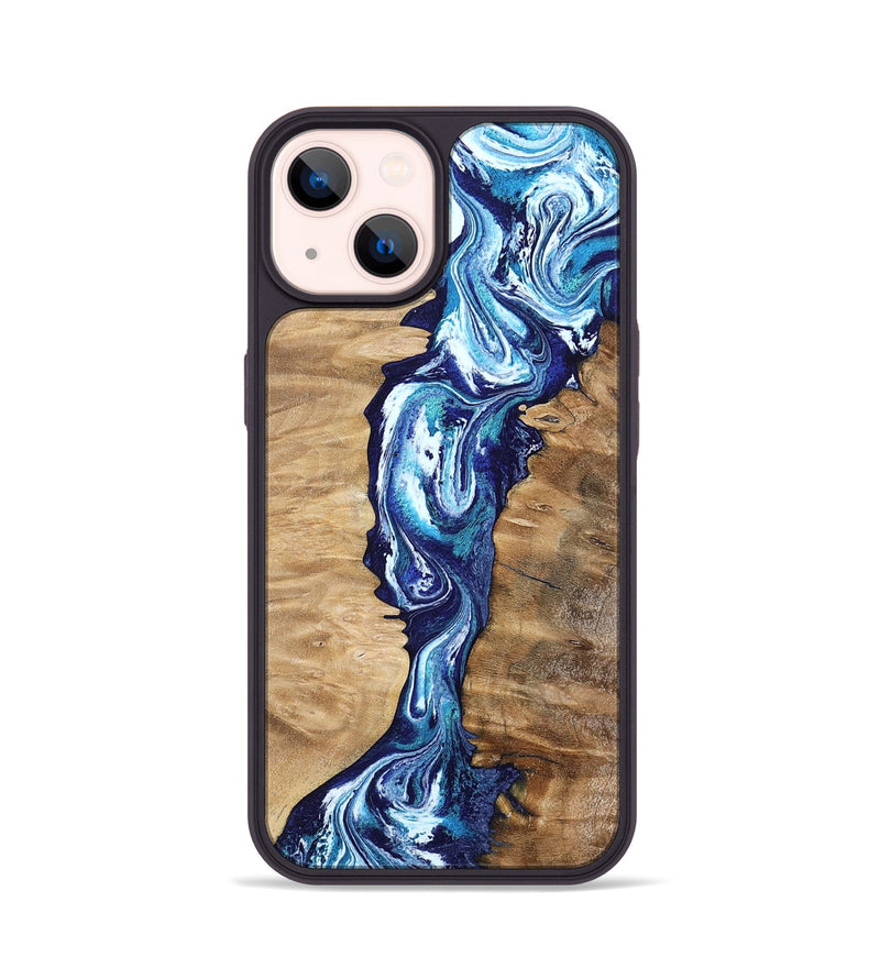 iPhone 14 Wood Phone Case - Coretta (Blue, 799005)