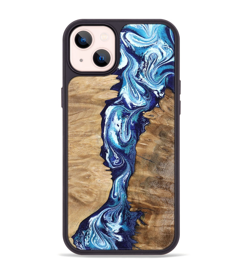 iPhone 14 Plus Wood Phone Case - Coretta (Blue, 799005)