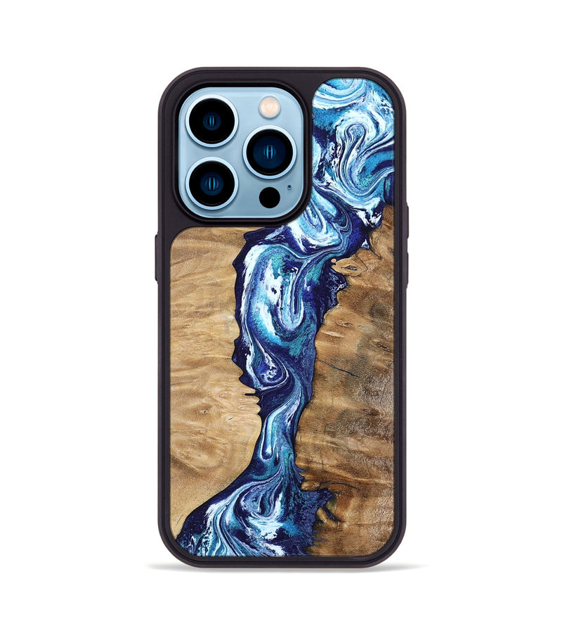 iPhone 14 Pro Wood Phone Case - Coretta (Blue, 799005)