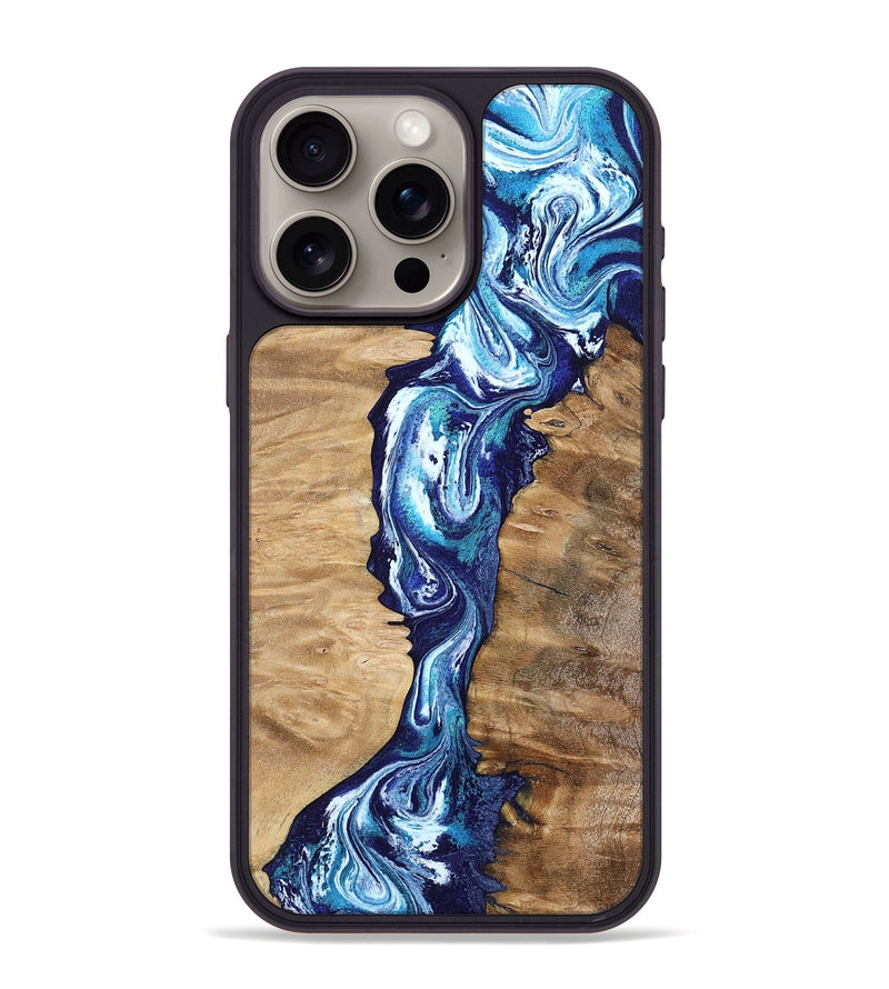 iPhone 15 Pro Max Wood Phone Case - Coretta (Blue, 799005)