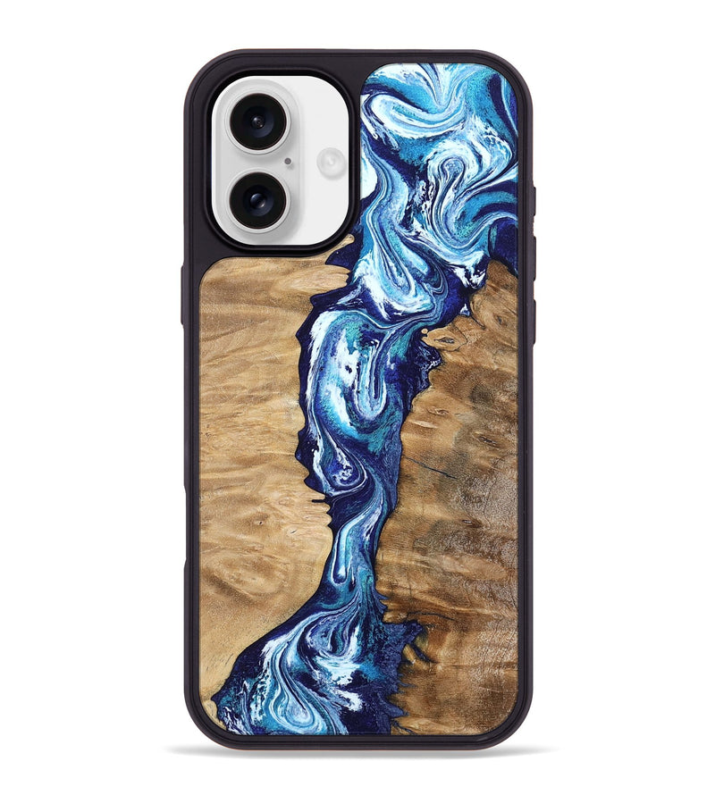 iPhone 16 Plus Wood Phone Case - Coretta (Blue, 799005)