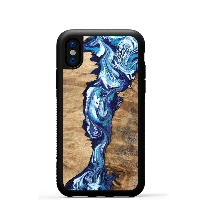 iPhone Xs Wood Phone Case - Coretta (Blue, 799005)