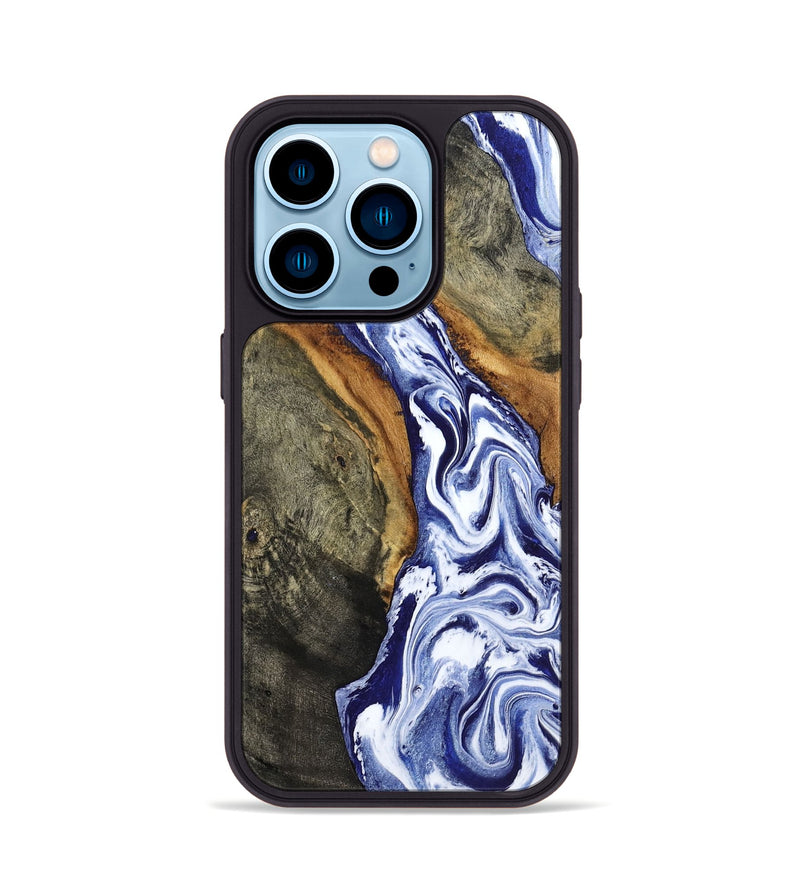 iPhone 14 Pro Wood Phone Case - Jones (Blue, 799006)