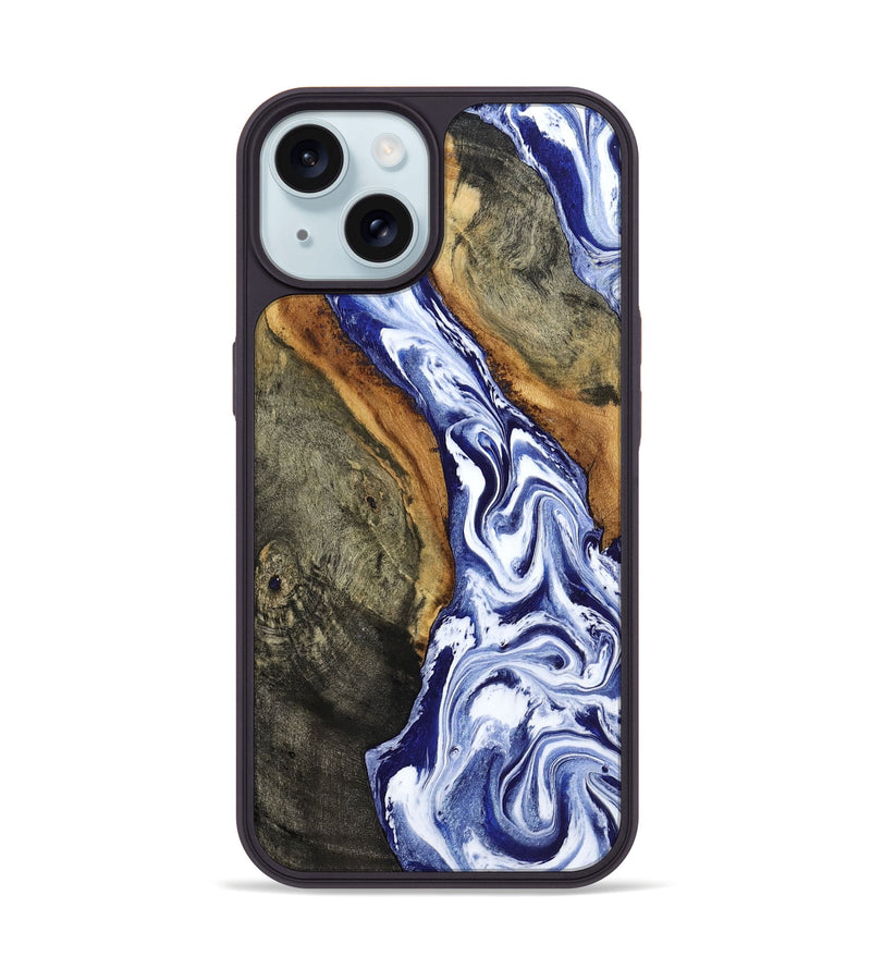 iPhone 15 Wood Phone Case - Jones (Blue, 799006)