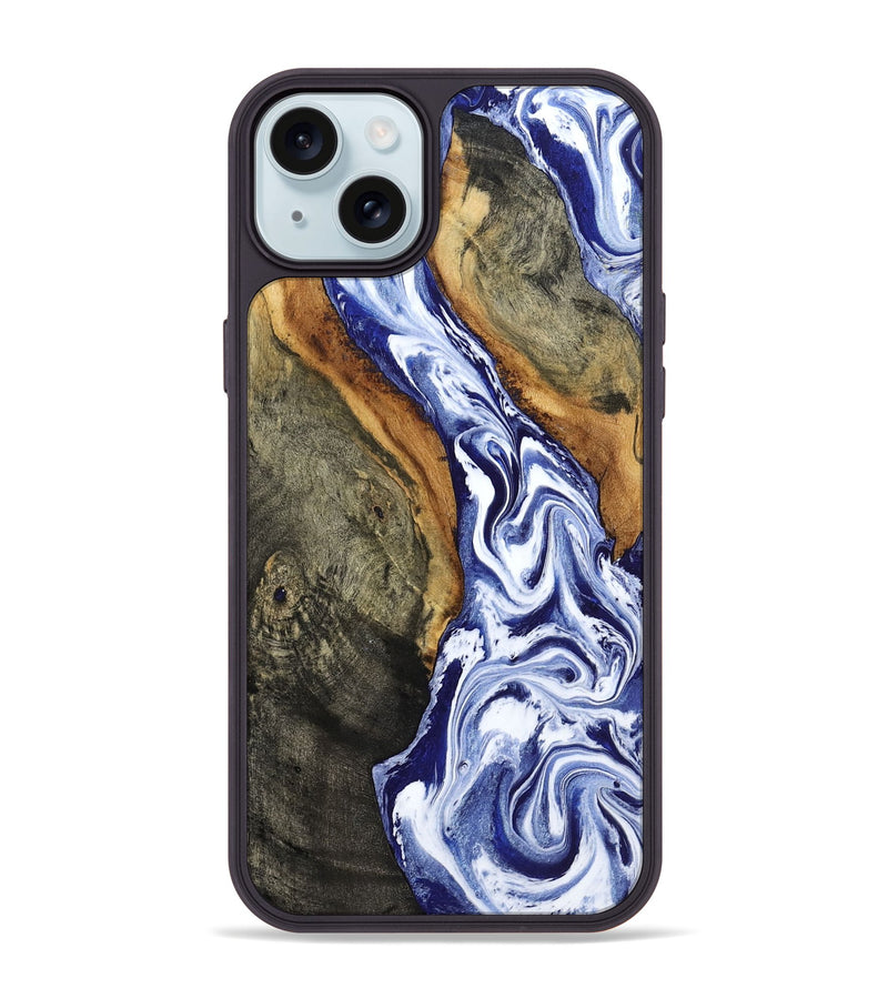 iPhone 15 Plus Wood Phone Case - Jones (Blue, 799006)