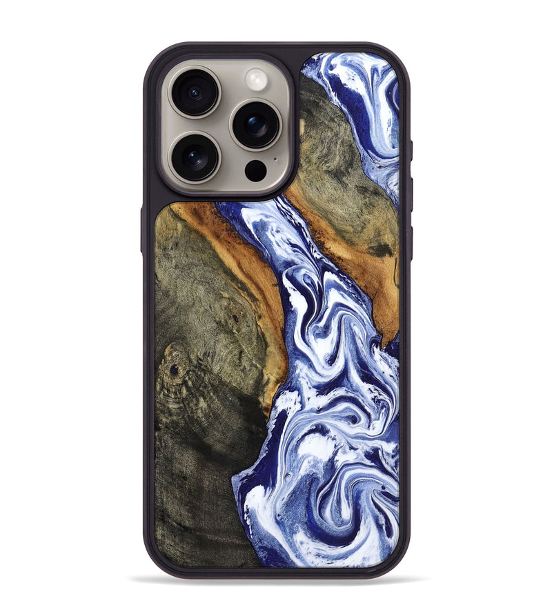 iPhone 15 Pro Max Wood Phone Case - Jones (Blue, 799006)