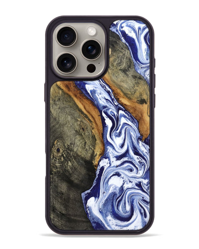 iPhone 16 Pro Max Wood Phone Case - Jones (Blue, 799006)