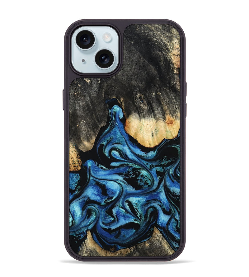 iPhone 15 Plus Wood Phone Case - Nikolai (Blue, 799007)