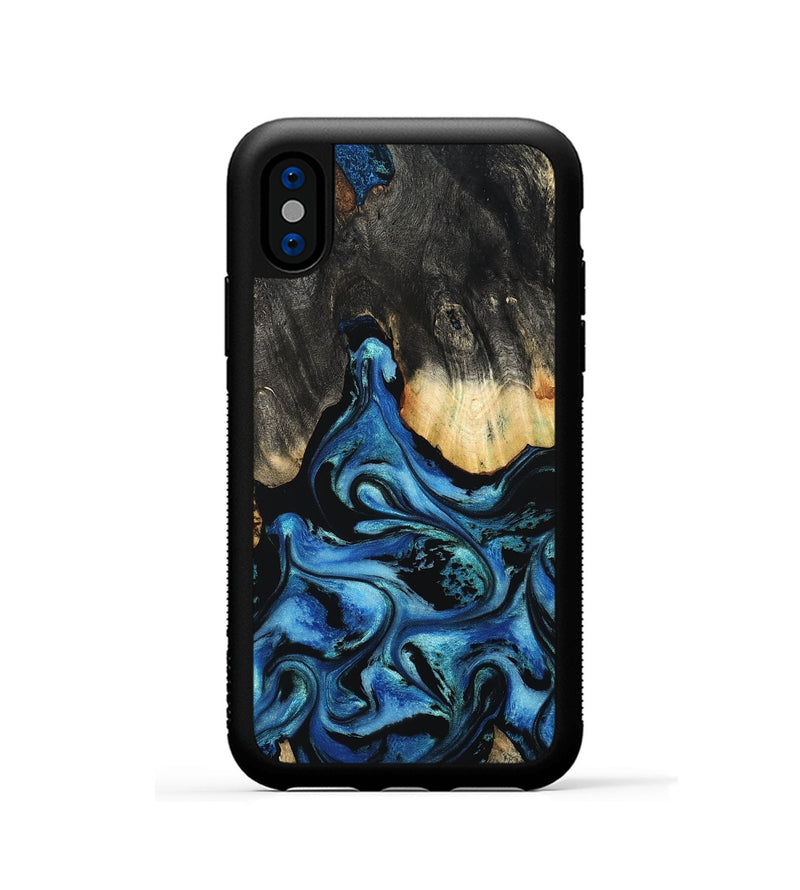 iPhone Xs Wood Phone Case - Nikolai (Blue, 799007)